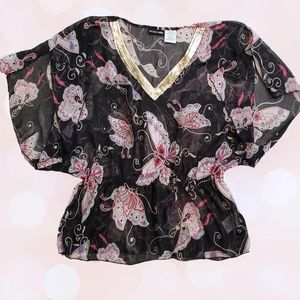 SOLD Y2K vintage Mary Kate and Ashley flutter sleeve Butterfly blouse